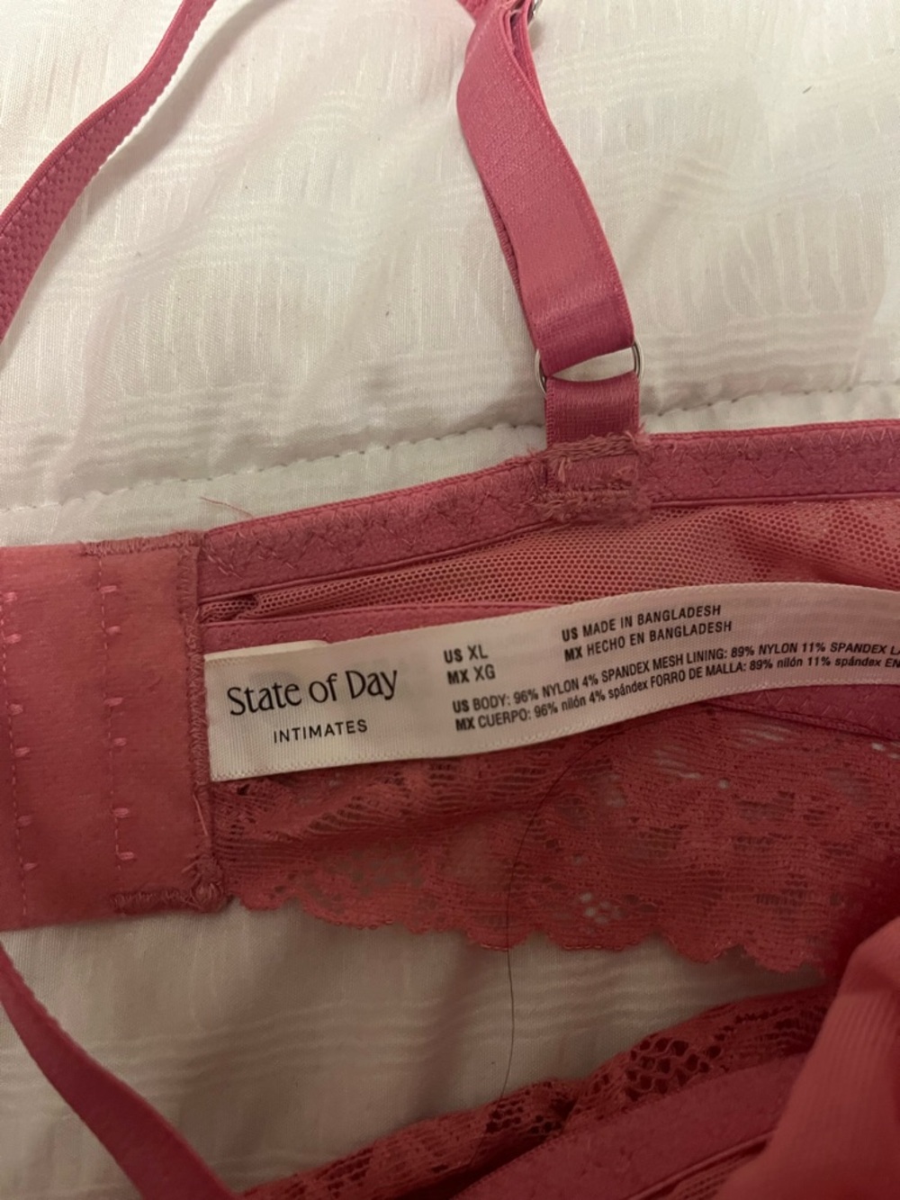 State of day Macy’s xl large Lace Bralette & Bikini Set - dark mauve Pink - Picture 3 of 4